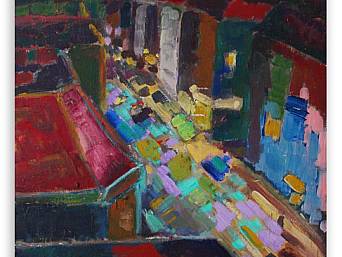 „Winsstraße I”, Öl auf Sperrholz, 47 x 62,5 cm, 1993 