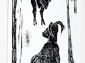 Holzschnitt, Bergziegen, 1994