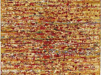 „Rot durchbricht Ocker”, Öl auf Leinwand // oil on canvas, 80 x 80 cm, 2006-2008  