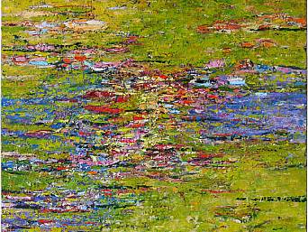 „Giverny I”, Öl auf Leinwand // oil on canvas, 100 x 100 cm, 2009 (Privatbesitz // private collection, Berlin)  