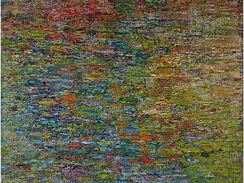 „Giverny II”, Öl auf Leinwand // oil on canvas, 100 x 100 cm, 2009 (Privatbesitz // private collection, Weimar)     