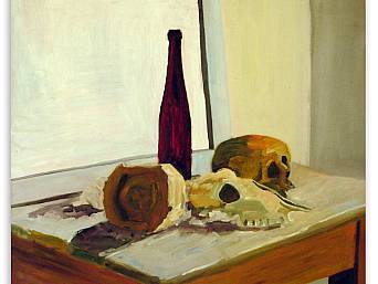 „Stilleben mit Schädeln”, Öl auf Papier, 1992