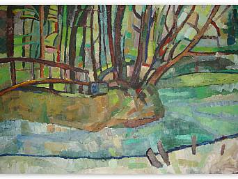 „Windach bei Greifenberg”, Öl auf Leinwand // oil on canvas., 100 x 70 cm, 1994 (Privatbesitz // private collection, Greifenberg/Bay.)