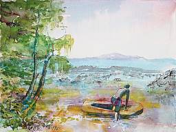 „Am Bodensee”, Aquarell auf Papier, 32 x 24 cm, 18.6.2015